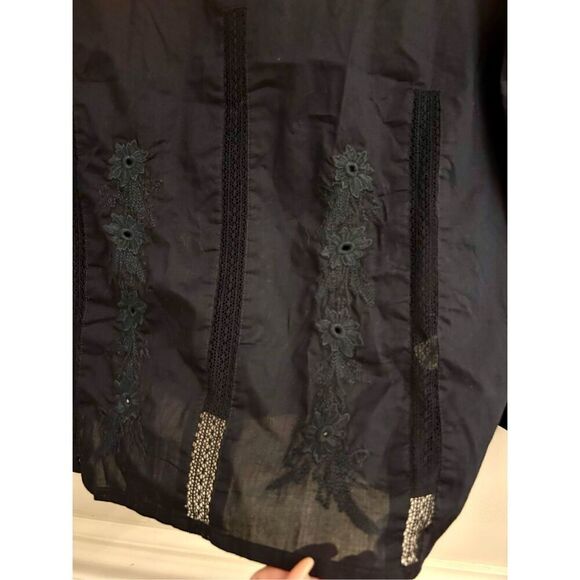 NWT J. Crew Embroidered Blouse Cotton S Navy Peasant Boho Minimalist - Picture 9 of 11